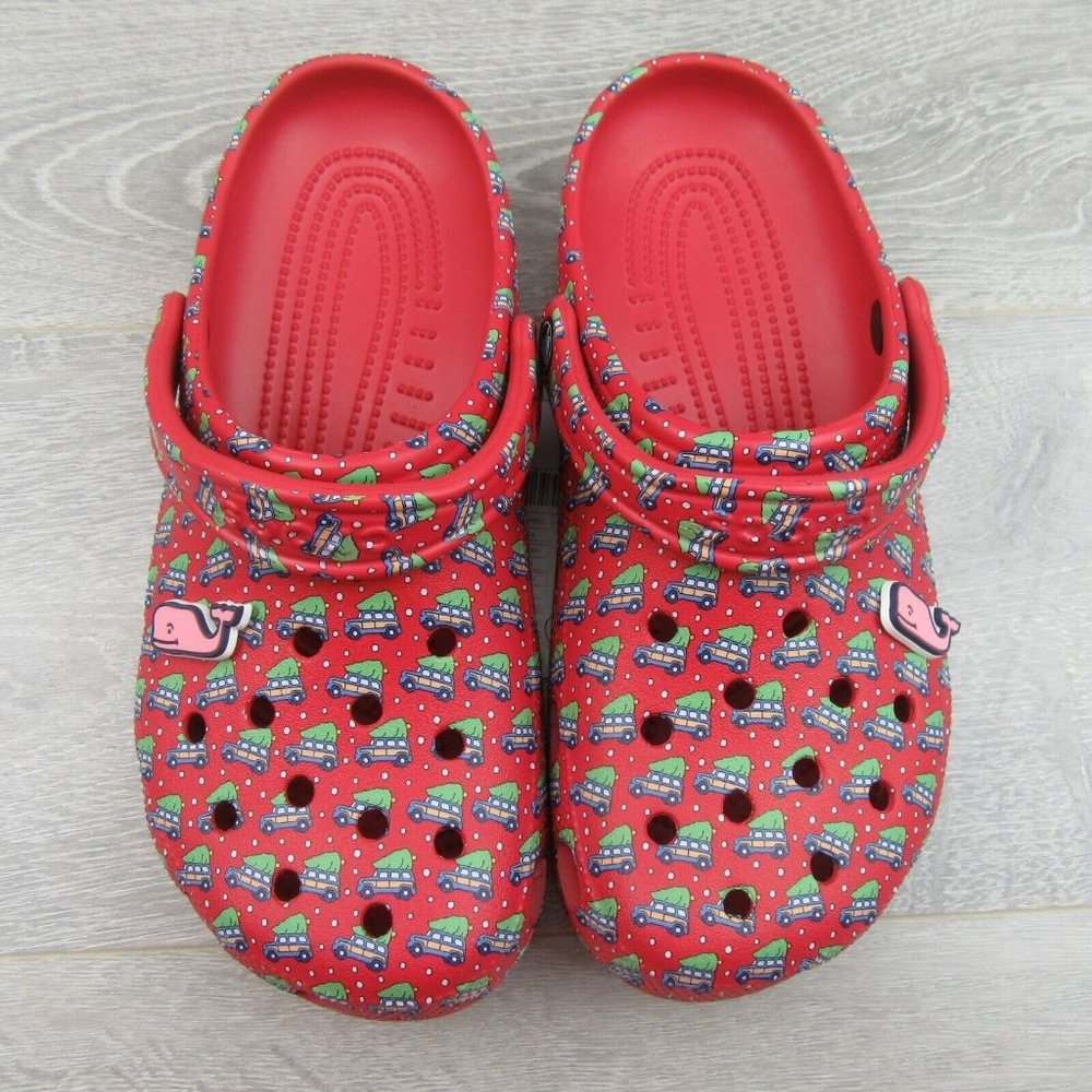 Crocs Vineyard Vines Christmas Holiday Red Classic Clog Size M5/W7 NEW - Picture 9 of 12